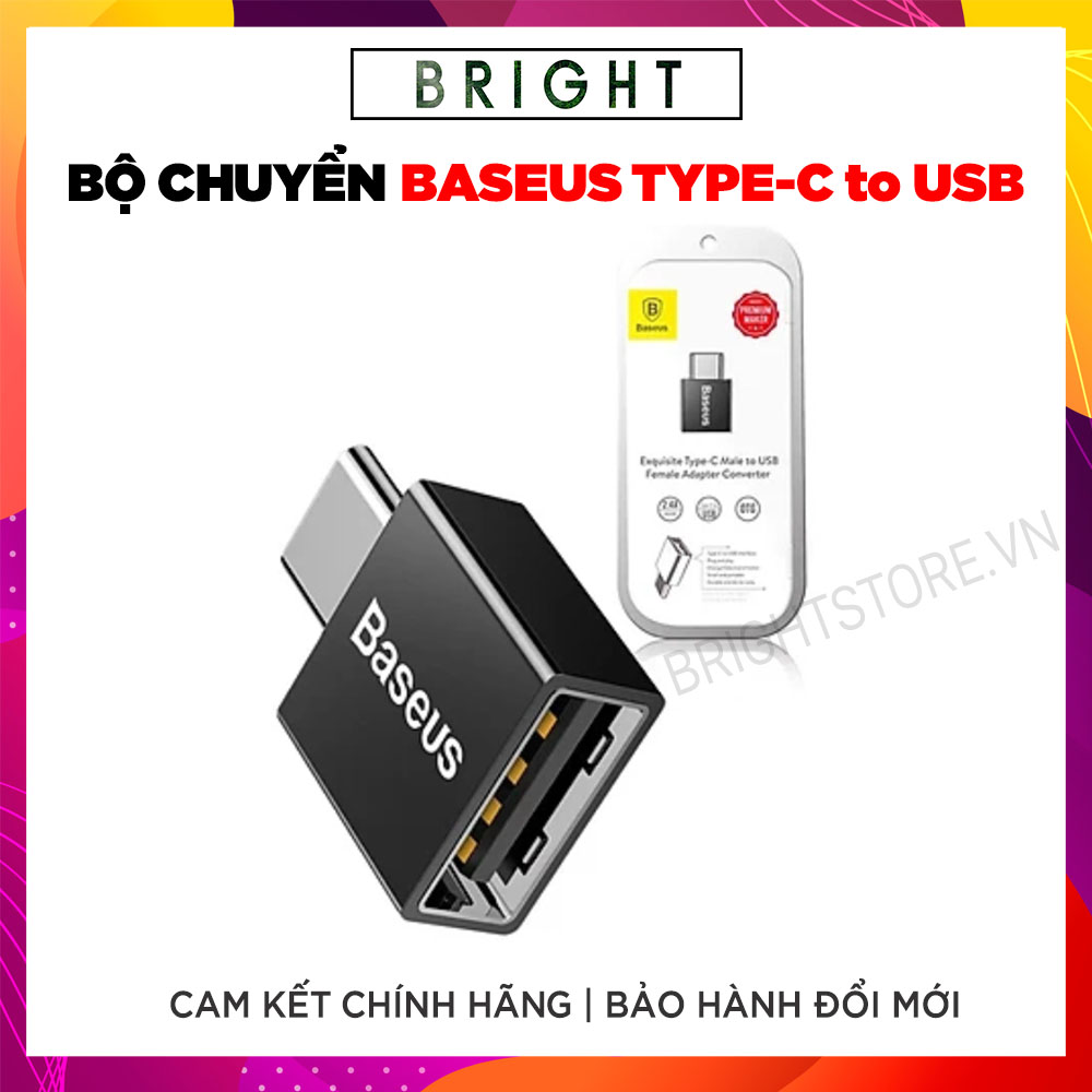 Đầu Chuyển OTG Baseus Từ Cổng Type C Sang Cổng USB - Hàng Chính Hãng