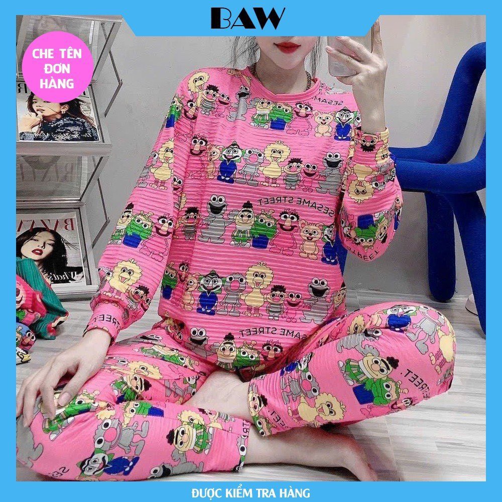 Đồ Bộ Nữ, Đồ Bộ Nữ Mặc Nhà, Đồ Bộ Nữ Gấm Xốp In Họa Tiết Siêu Sang, Đồ Bộ Ngủ Nữ, Đồ Bộ Nữ Dài, Đồ Ngủ Nữ Thoáng Mát Thương Hiệu Baw MM14