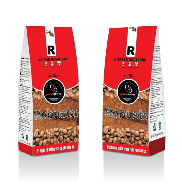 Cà Phê Hạt Robusta Việt Nam – Pha Máy – 250 Gr Hương Vị Cân Bằng Mùi Thơm Nhẹ, Vị Êm Thương Hiệu Rovina Coffee