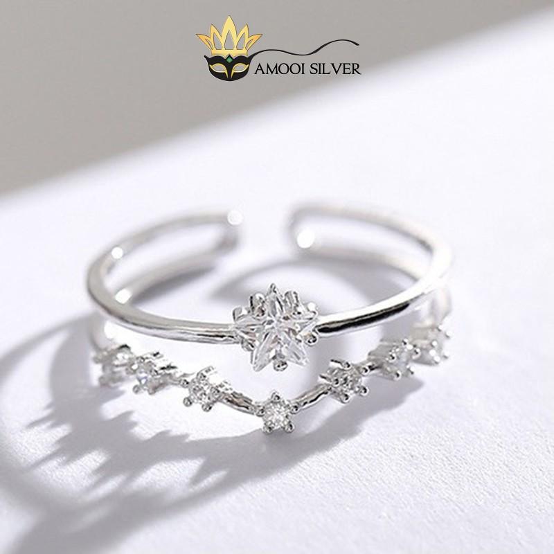 Nhẫn bạc S925 freesize the star - Amooi Silver AN38