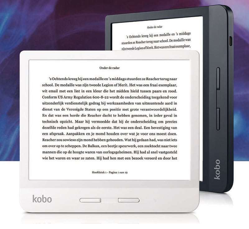 Hình ảnh Máy đọc sách Kobo Libra H20 8GB Trắng/Đen có đèn nền vàng, chống nước - Hàng nhập khẩu