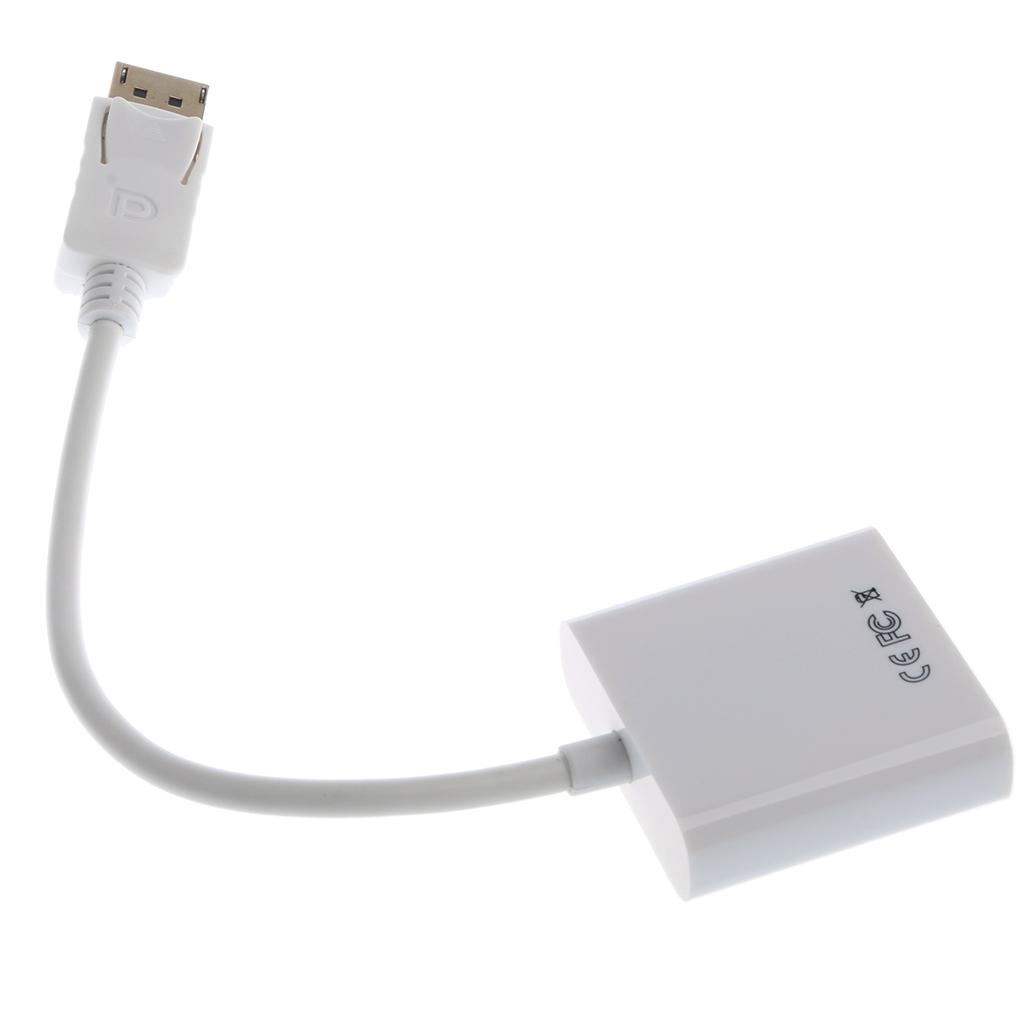 DP To VGA1080P DisplayPort DP To VGA Male To Female Adapter Converter White