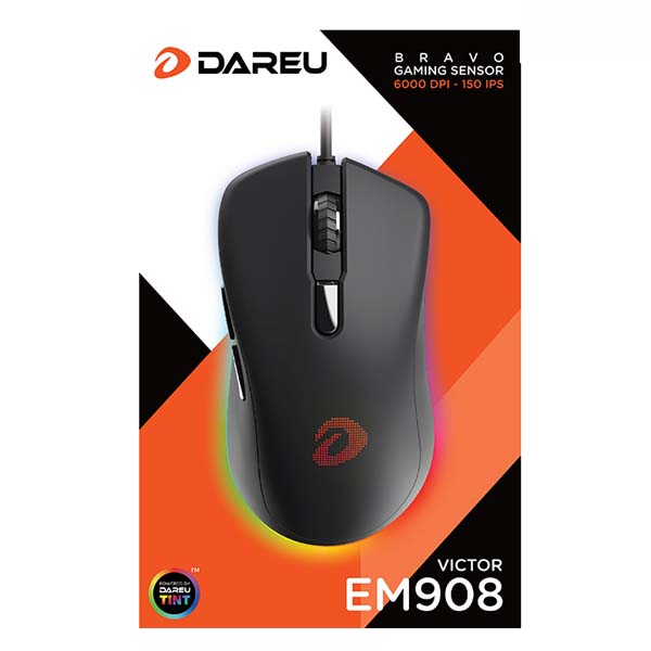 Chuột Gaming DAREU EM908 (LED RGB, BRAVO sensor) - Hàng chính hãng