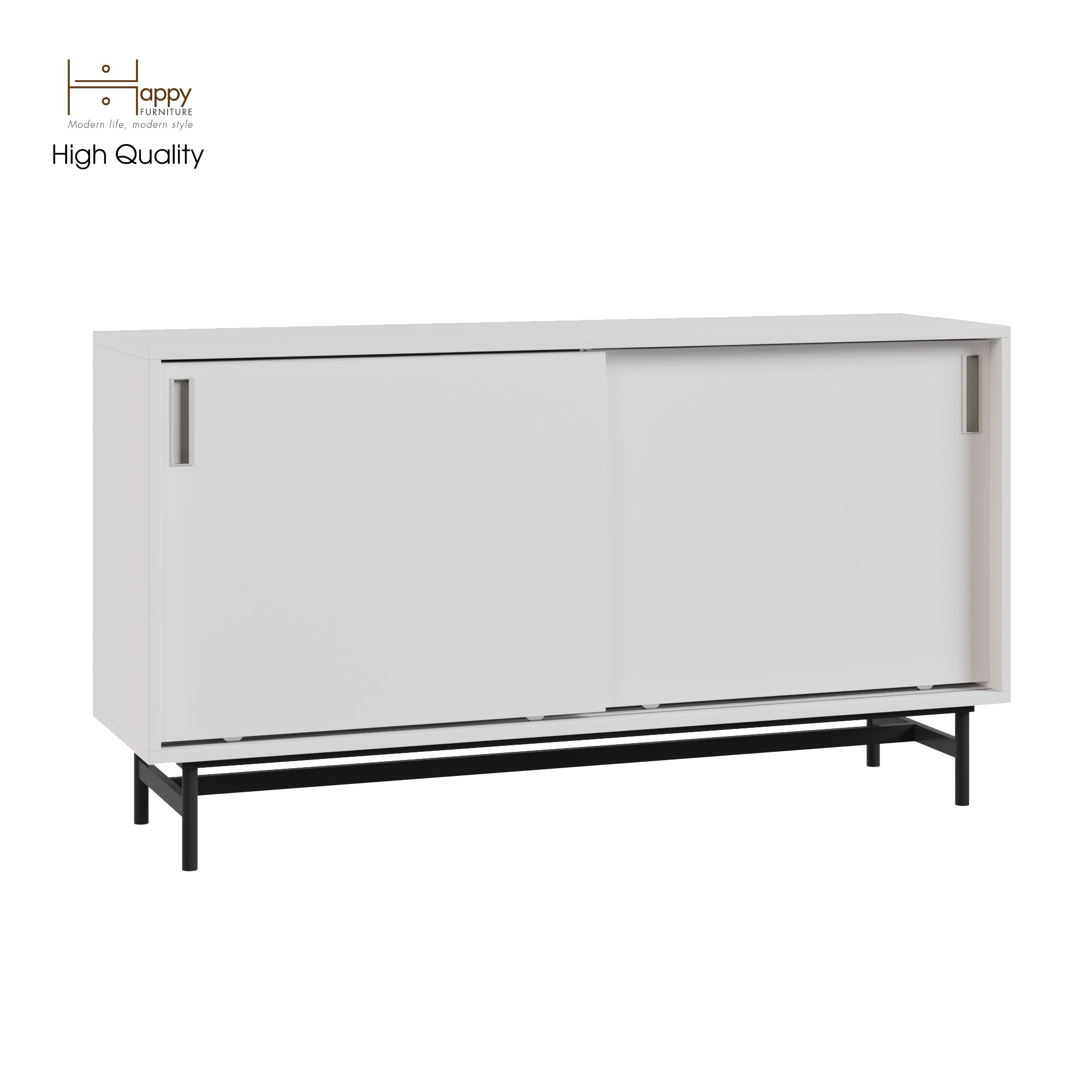 [Happy Home Furniture] LUCA, Tủ đựng đồ 2 cánh lùa - Chân sắt, 128cm x 36cm x 70cm ( DxRxC), TCL_020