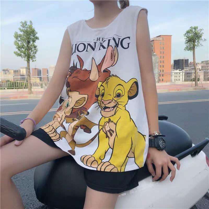 ÁO SÁT NÁCH COTTON LION TRẮNG CHO NỮ