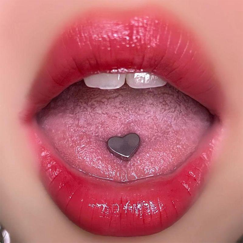 Khuyên lưỡi cao cấp - Trái tim đen - 69STORE