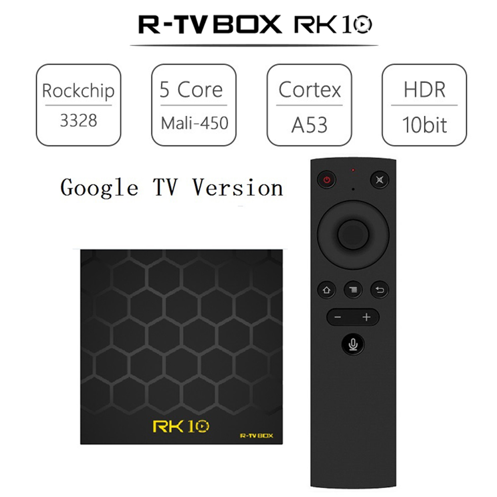 Android TV 7.1 Smart TV Box w / 2.4G cps điều khiển từ xa RK3328 Quad Core 64 bit UHD 4K VP9 H.265 2GB / 16GB RK10 Android TV 7.1