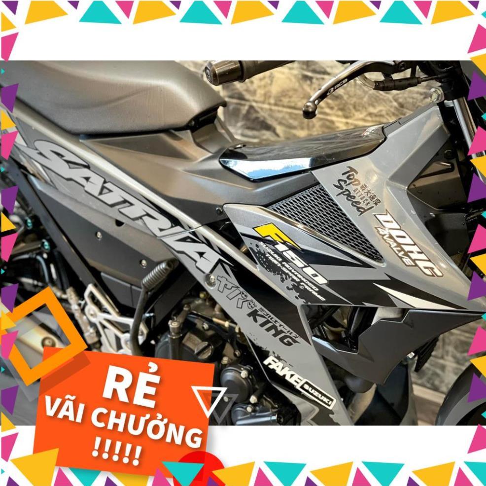 Tem Rời Raider FI Mẫu King Trắng Đen Xám Chữ Satria