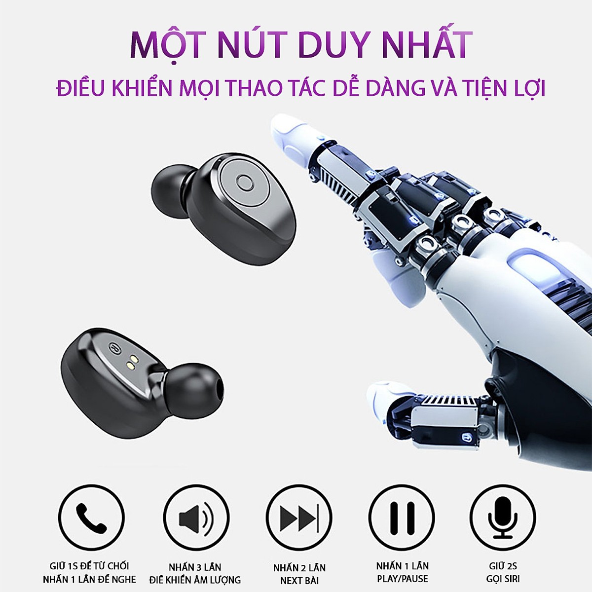 Tai Nghe Bluetooth (Tai Nghe Không Dây) ELEVATED 5.0 Cao Cấp - Tương Thích Cao Với Mọi Loại Điện Thoại - Hàng Chính Hãng