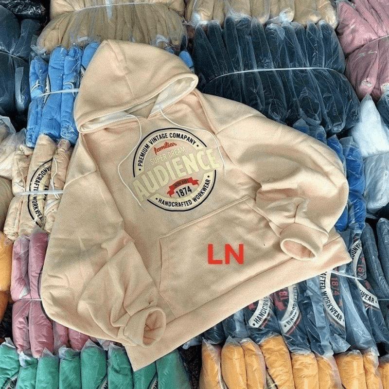Áo Khoác Hoodie Kiểu Hoodie Chui Đầu AUDIENCE 1874 Có Túi Trước Bụng Siu Hot