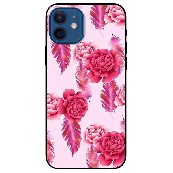 Ốp lưng dành cho Iphone 12 Mini - 12 / 12 Pro - 12 Pro Max mẫu Mẫu Đơn Nền Hồng