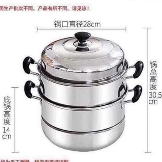 Nồi hấp 3 tầng inox 28cm