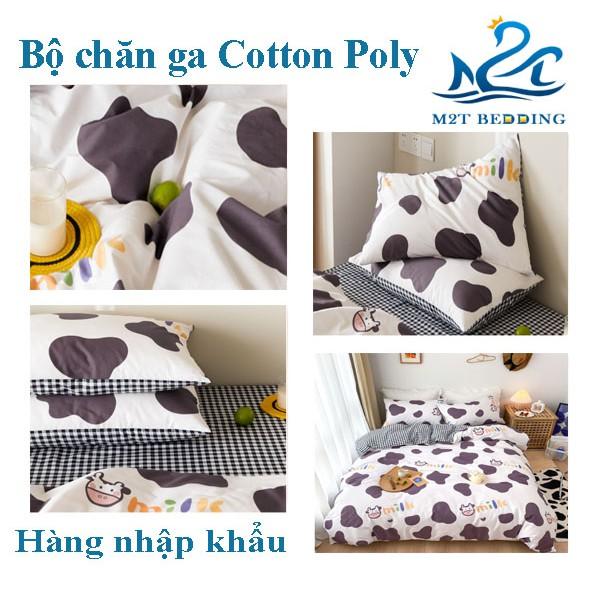 Bộ chăn ga gối drap Cotton Poly M2T bedding chăn ga Hàn Quốc miễn phí bo chun drap ga giường - Những chú bò