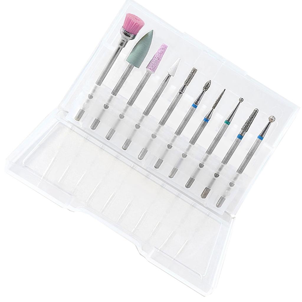 10 Pieces Tungsten Steel Nail Drill Bits for Nail File Manicure Pedicure 01