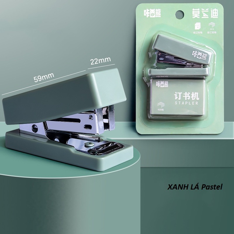 Bấm ghim giấy mini Pastel dập ghim kẹp tài liệu văn phòng phẩm Lalunavn dễ thương B128