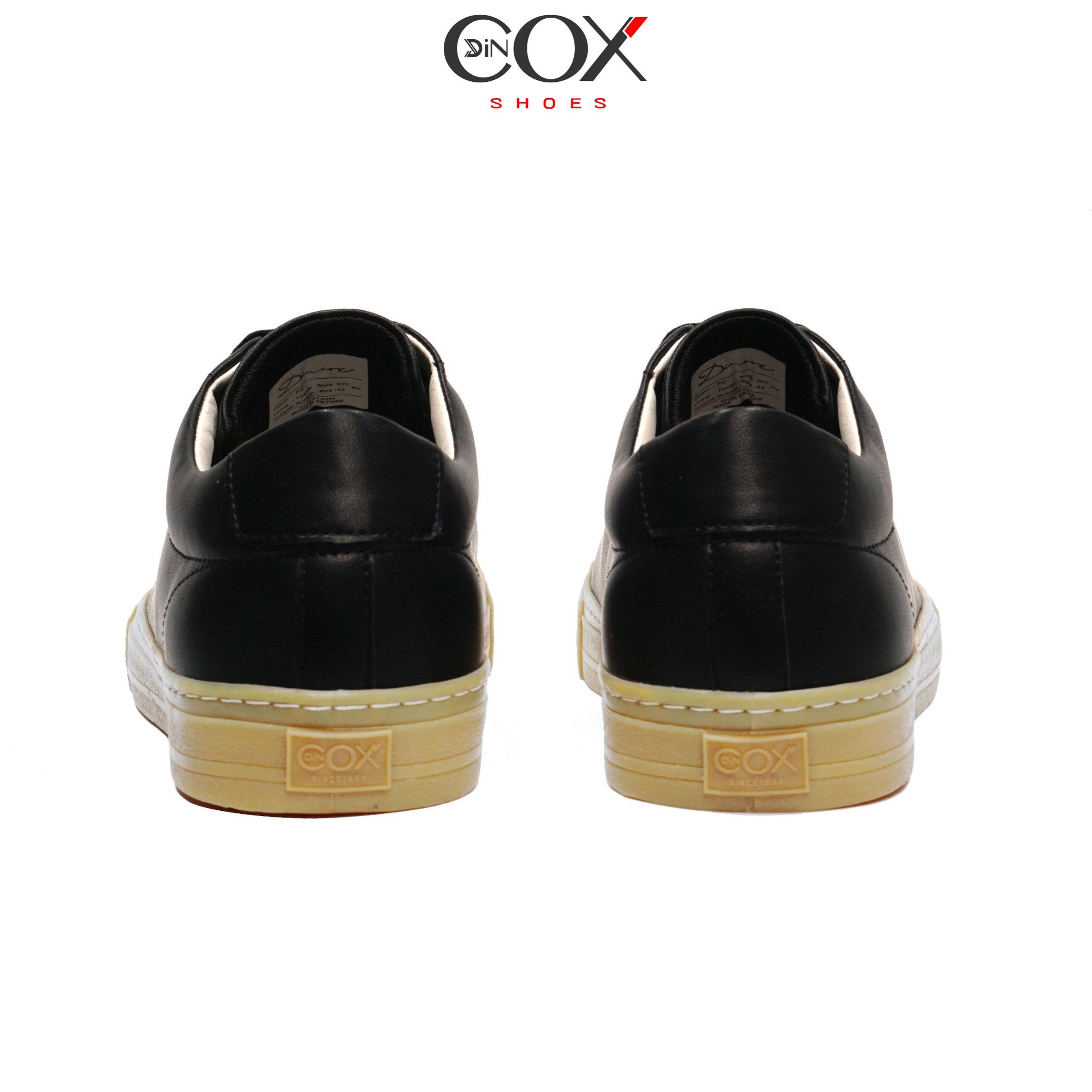 NEW 2024 | Giày Da Nam Sneaker DINCOX D20 Năng Động Cá Tính Black/Gum