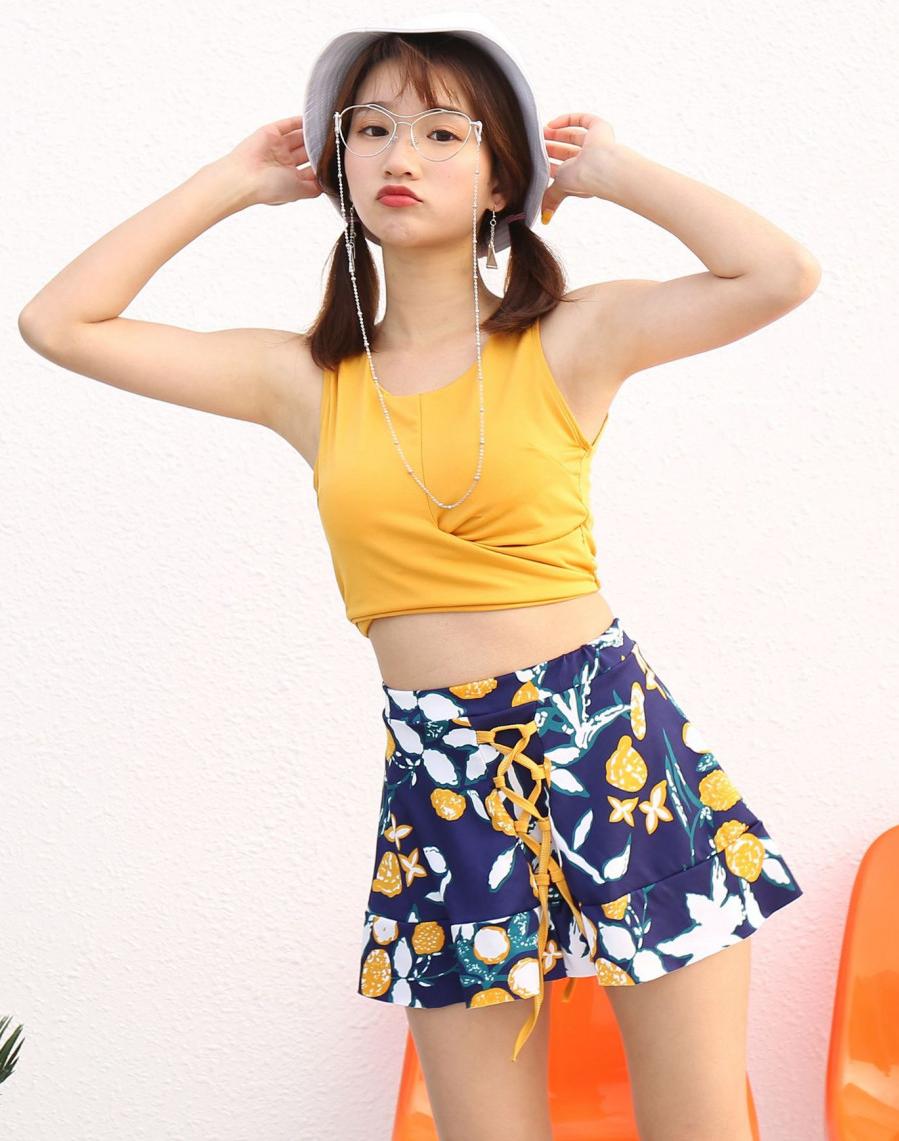 Bikini hai mảnh kín đáo ba chi tiết đồ bơi mùa hè đi biển BV11