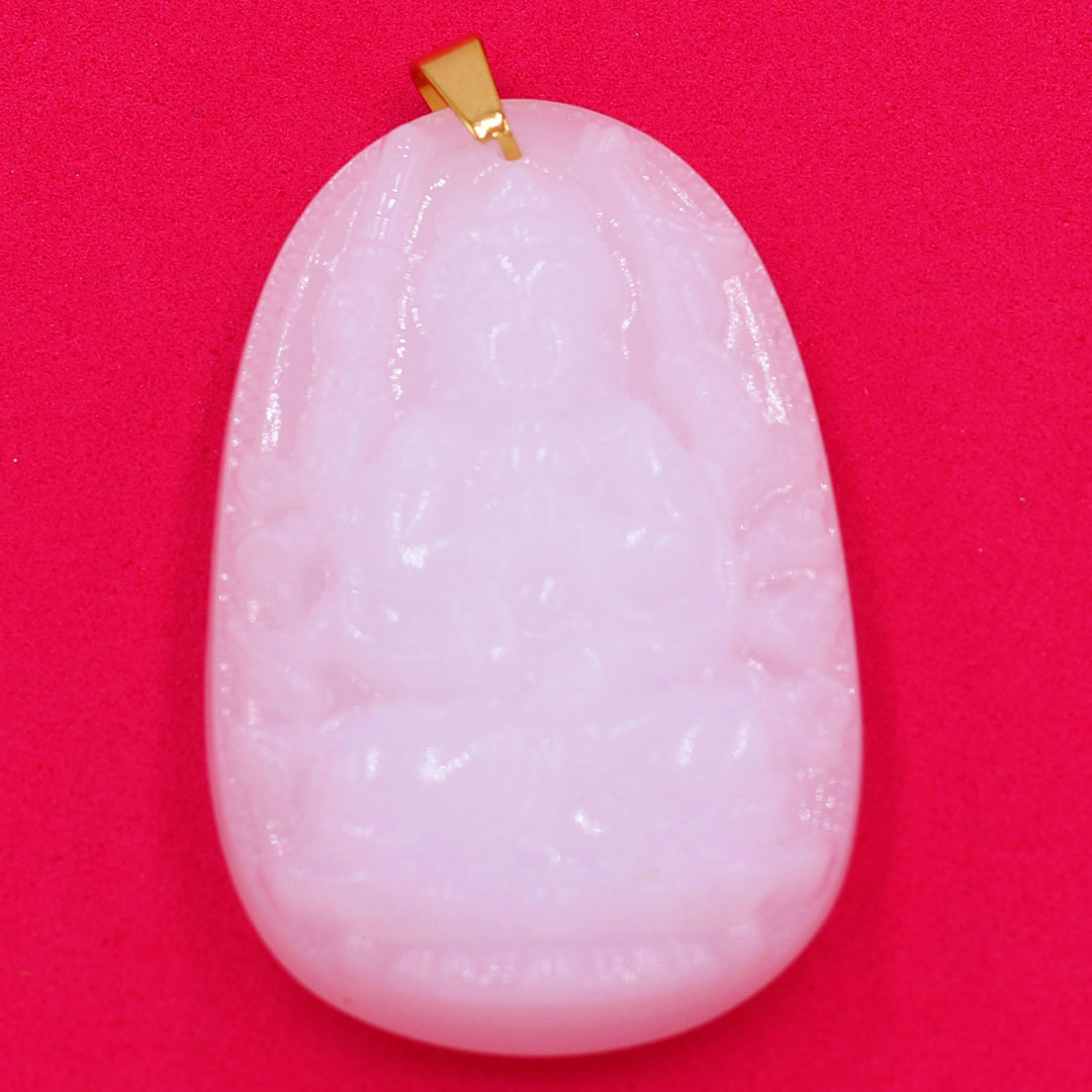 Mặt dây chuyền phật Thiên Thủ Thiên Nhãn thạch anh trắng 3.6cm - phật bản mệnh tuổi Tý - Mặt size nhỏ