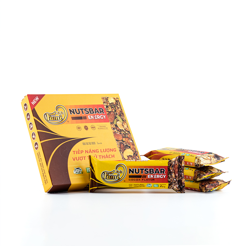 Thanh Hạt Năng Lượng FAMINUTS Vị Táo Đỏ, Cacao, Mật Ong, Cà Phê Nutsbar Energy Hộp 4 Thanh 160g - Thực Phẩm Tiếp Năng Lượng Lành Mạnh