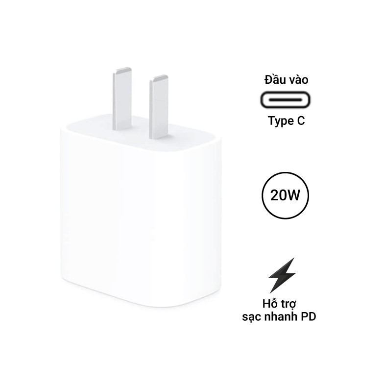 Củ sạc USB-C 20W dành cho điện thoại iPhone/ iPad