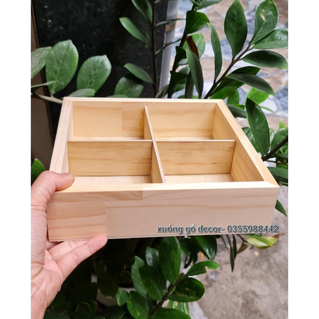 Khay Gỗ Đựng Đồ Đa Năng, Khay Gỗ Chia Ngăn Đựng Đồ- Wooden Tray