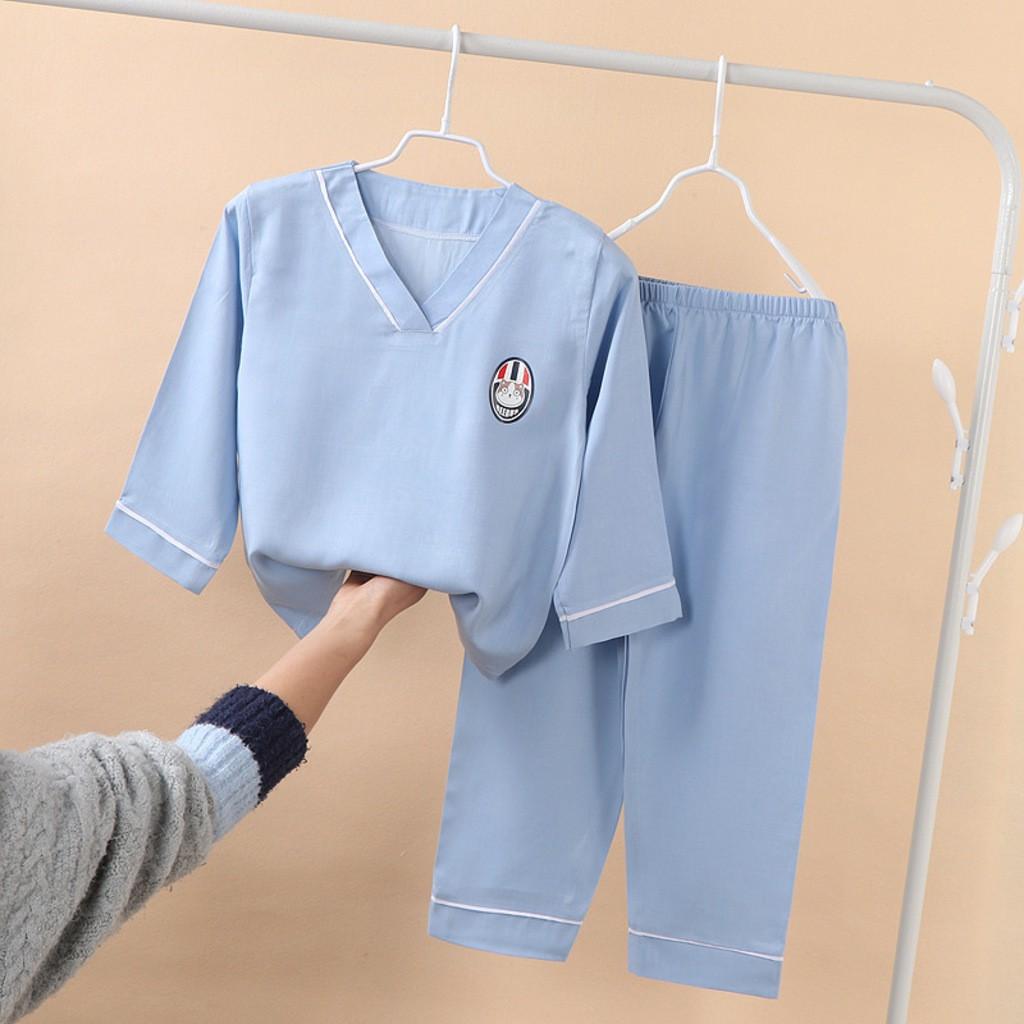 Bộ Đồ Ngủ Dài Tay Cổ Chữ V In Hình Cute Cho Bé Từ 10-28kg, Đồ Bộ Pijama Cho Bé - SUMO KIDS