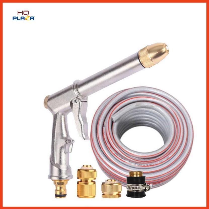 Vòi nước vòi phun nước rửa xe tưới cây tăng áp thông minh + bộ dây bơm nước cao cấp TLG 206810 đầu đồng,cút đồng