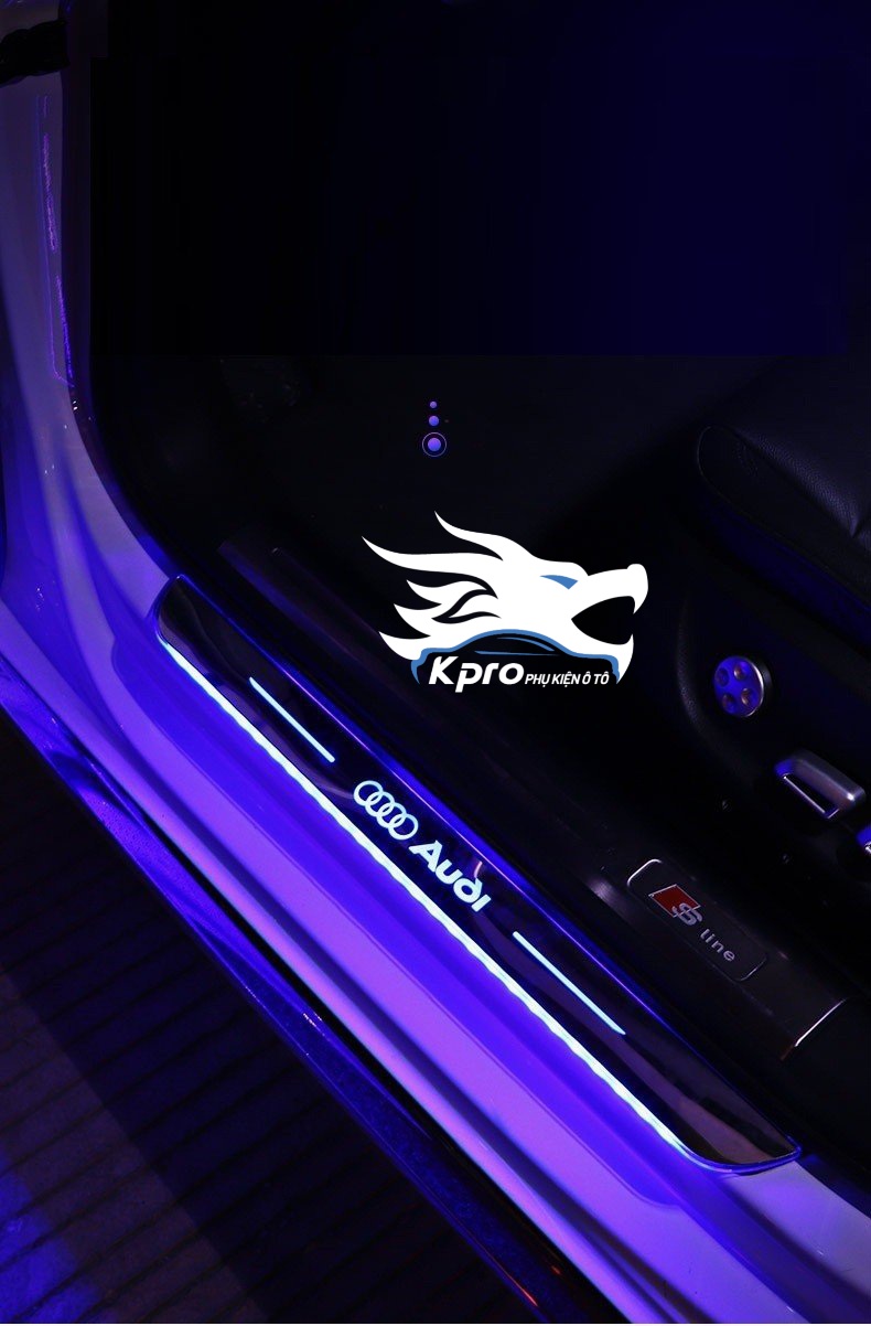Bộ ốp chống trầy bậc bước cửa ô tô đèn led đổi màu siêu đẹp - Hàng Kpro chất lượng cao