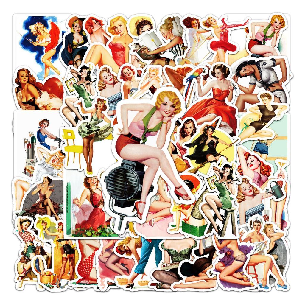 Sticker SEXY GIRL hoạt hình cute trang trí mũ bảo hiểm,guitar,ukulele,điện thoại,sổ tay,laptop-mẫu S119