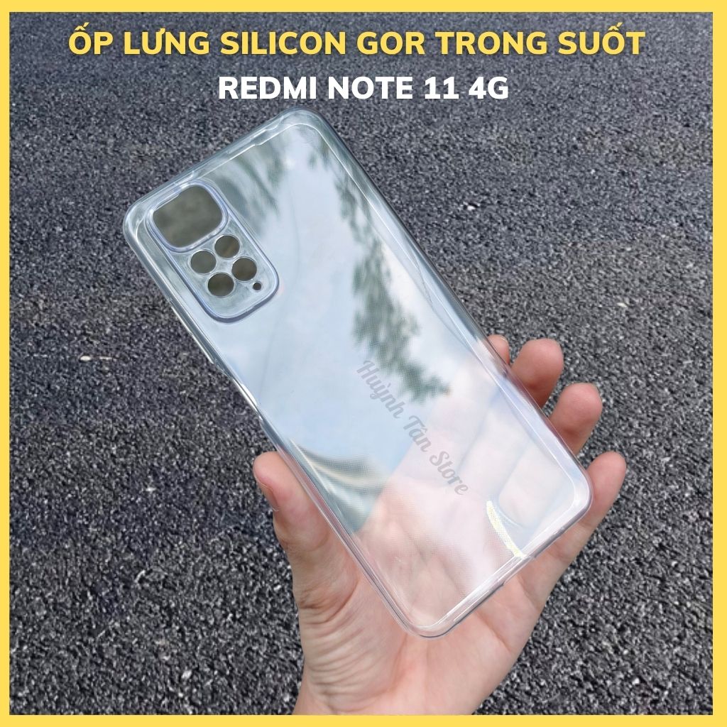 Ốp lưng trong suốt silicon GOR dành cho redmi note 11 4G pro bảo vệ camera dẻo siêu mỏng - Hàng nhập khẩu