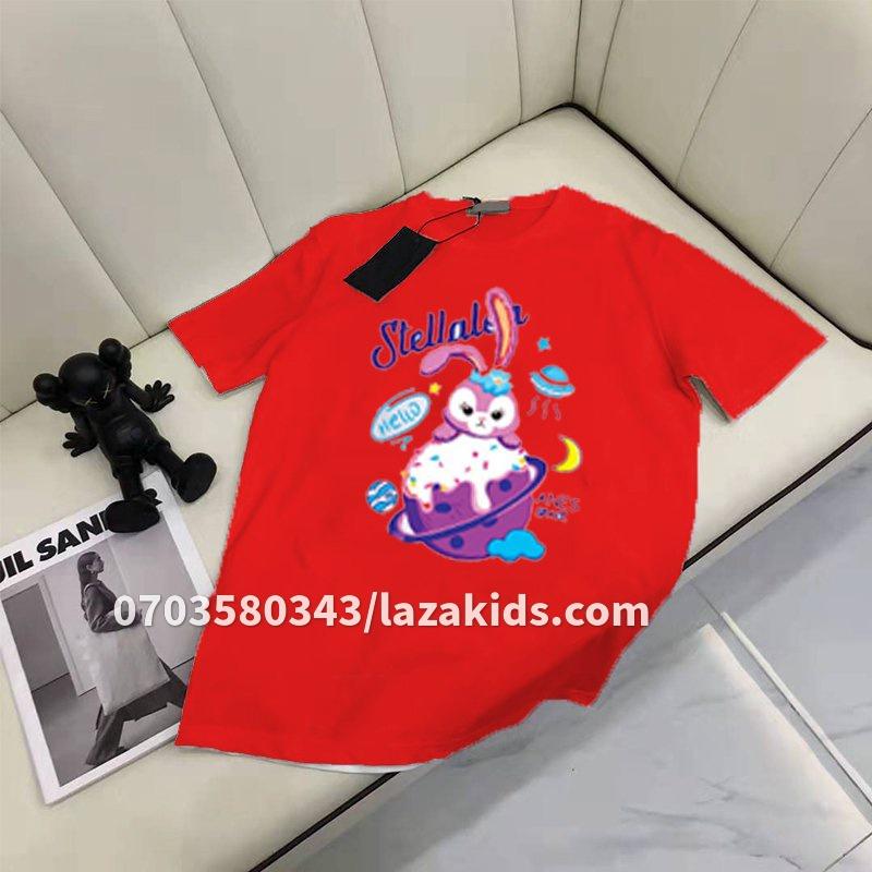 Áo thun cộc tay 2023 cho bé gái chất cotton, áo phông trẻ em unisex form rộng thấm hút mồ hôi chất xịn LAZAKIDS