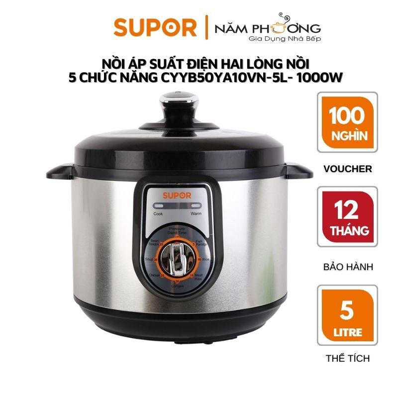 Nồi Áp Suất Điện Cơ 2 Lồng Nồi Supor – CYYB50YA10VN-100-Hàng chính hãng