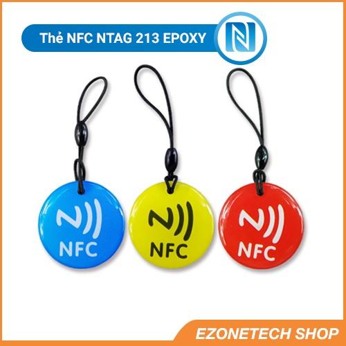 Thẻ Từ NFC NTag213 Ghi Đọc Bằng Điện Thoại Chất Liệu EPOXY Móc Khóa