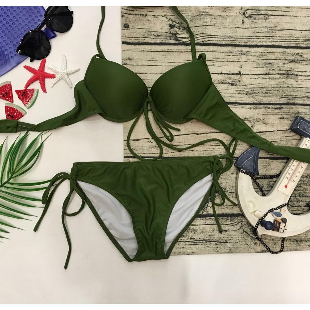 Bikini, Đồ Bơi Đi Biển Hai Mảnh Áo Gọng Nơ Quần Tam Gíac ODERI HM-071