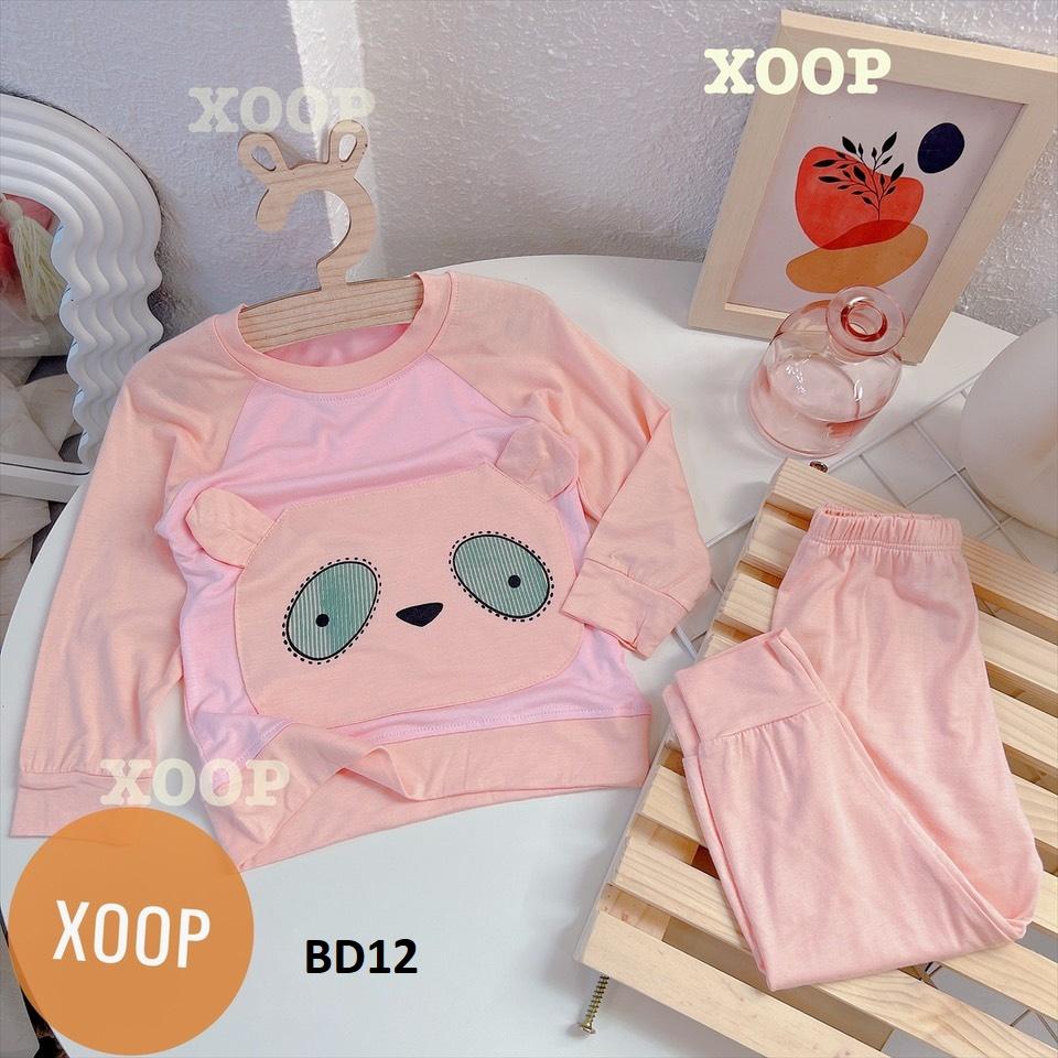 Bộ dài tay xoop chất thun lạnh in họa tiết 2 mắt 2 tai cho bé BD12 shop phúc yến