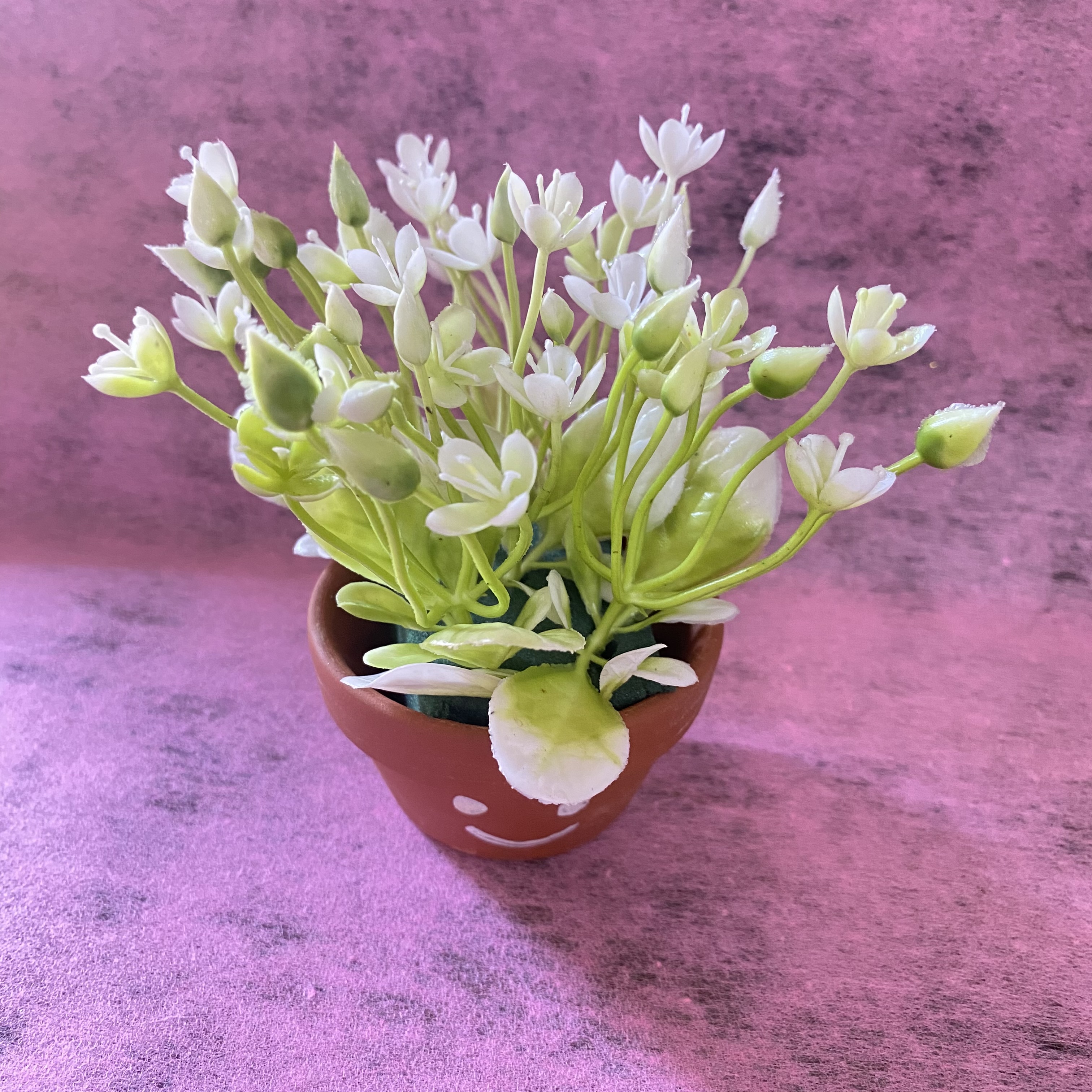 Chậu hoa điểm handmade trang trí mini, kèm chậu -8cm -12cm