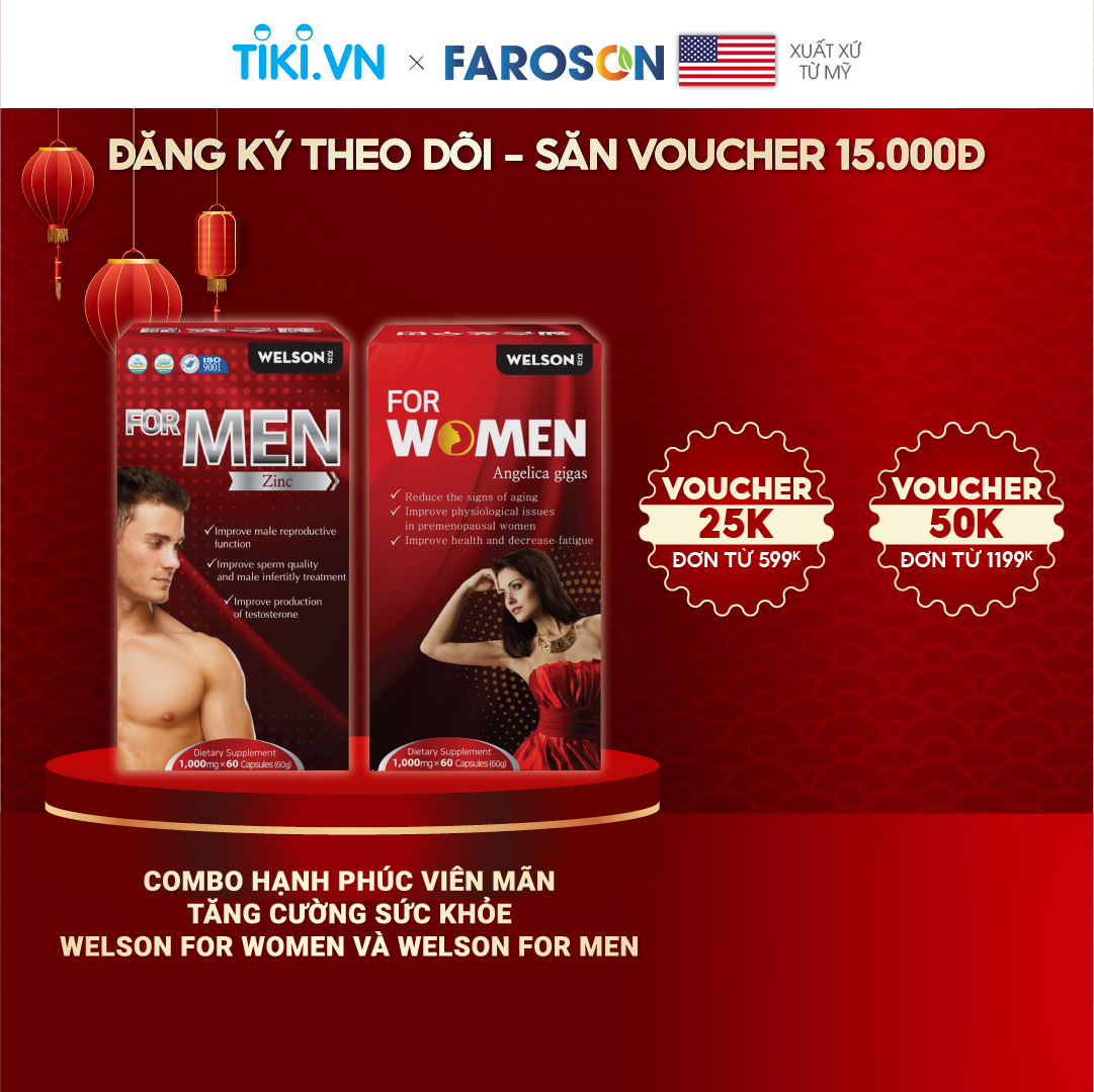 Combo Hạnh Phúc Viên Mãn Tăng Cường Sức Khỏe Welson For Women Và Welson For Men