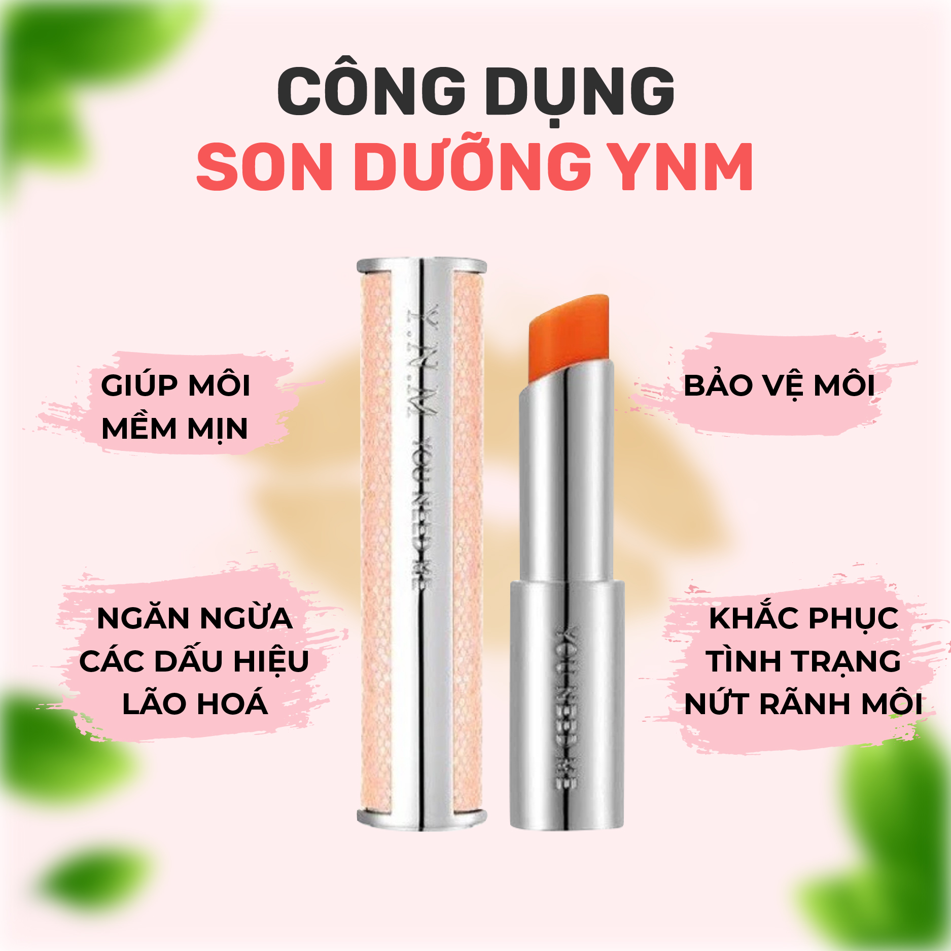 Son dưỡng môi Mềm Môi, Hết Thâm Có Màu Cam Đỏ YNM Candy Honey Orange Red Lip Blam 3g