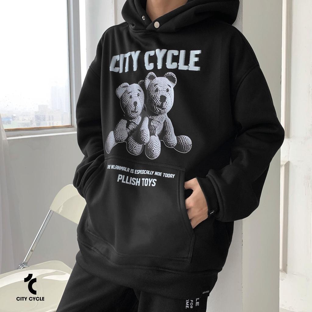 Áo hoodie unisex pllish toys City Cycle - áo nỉ dài tay có mũ form rộng dáng unisex Local Brand