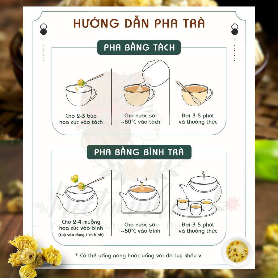 Trà Hoa Cúc Kim Cương, giúp An Thần, Ngon Giấc, giảm Đau Đầu/ Trà Hoa Cúc sấy lạnh Nhiều dưỡng chất