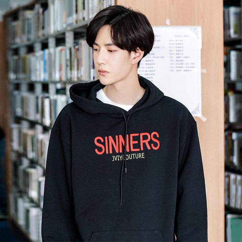 Áo hoodie giống Vương Nhất Bác hoodie in chữ Sinners