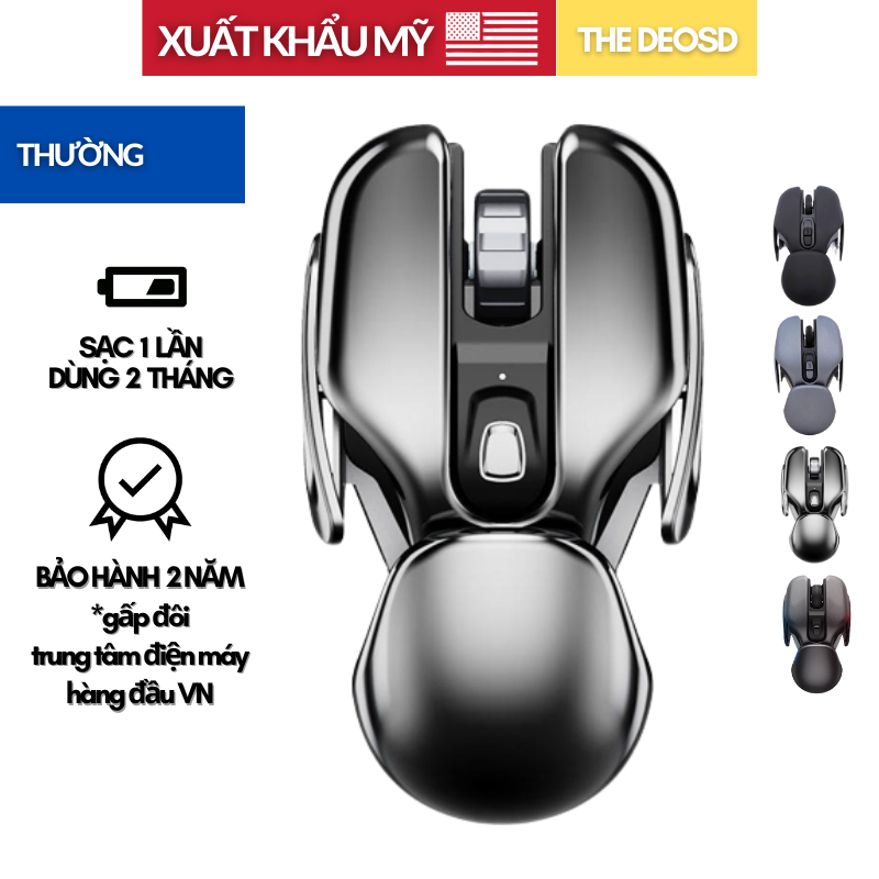 [ Dùng 2 Tháng / Lần Sạc - Xuất Khẩu Mỹ ] - Chuột Bluetooth Không Dây Sạc Lại Máy Tính / Laptop - The Deosd - TD-PX2/WM80 - Hàng Chính Hãng