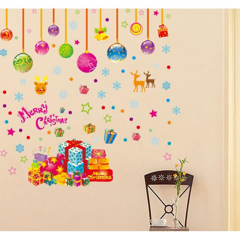 Decal trang trí noel sắc màu giáng sinh