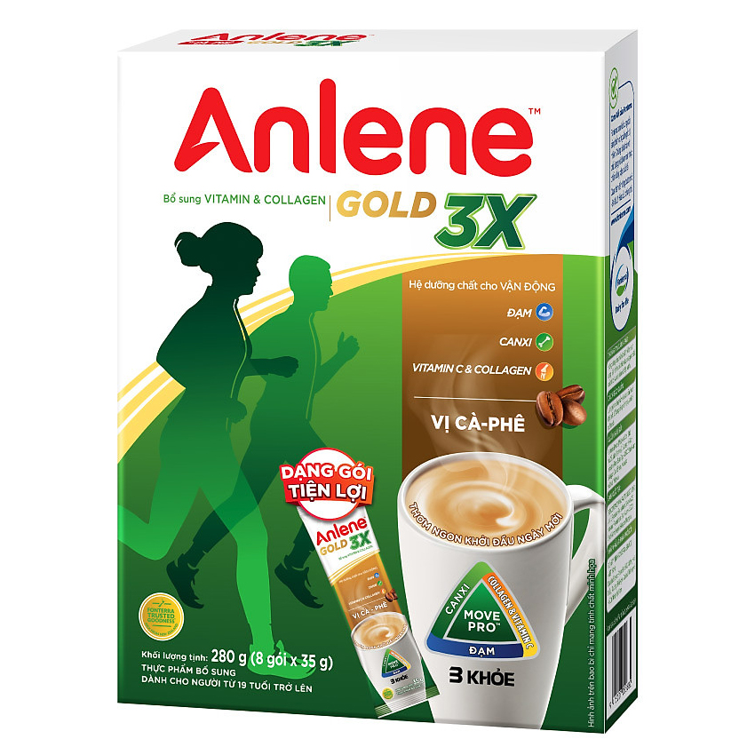 Sữa Bột Anlene Gold 3X vị Cà phê