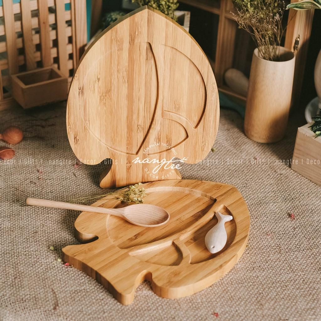 Khay gỗ tre ăn dặm con cá - Khay gỗ tre