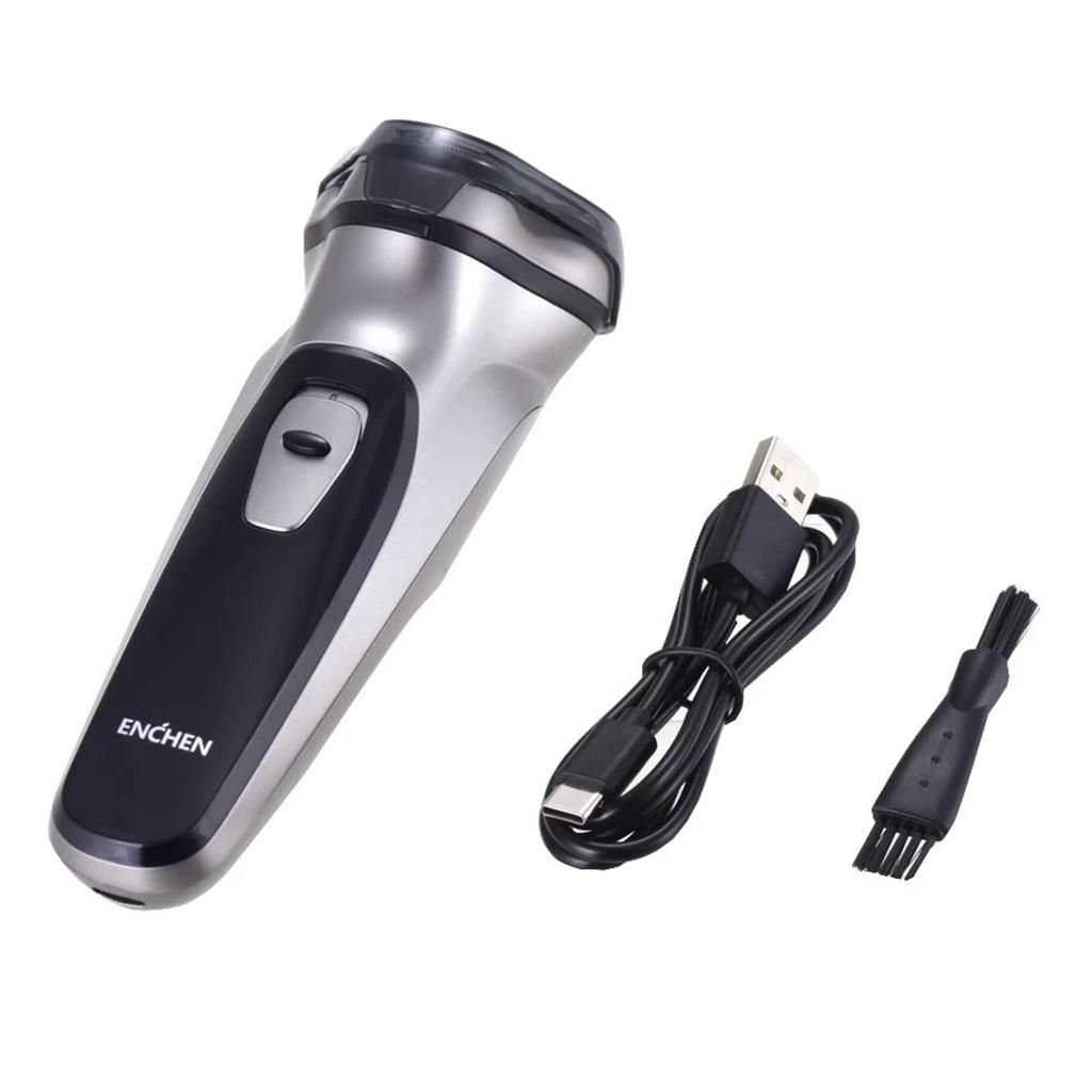 2pcs USB Rechargeable Men 3D Rotary Electric Beard Shaver Beard Trimmer