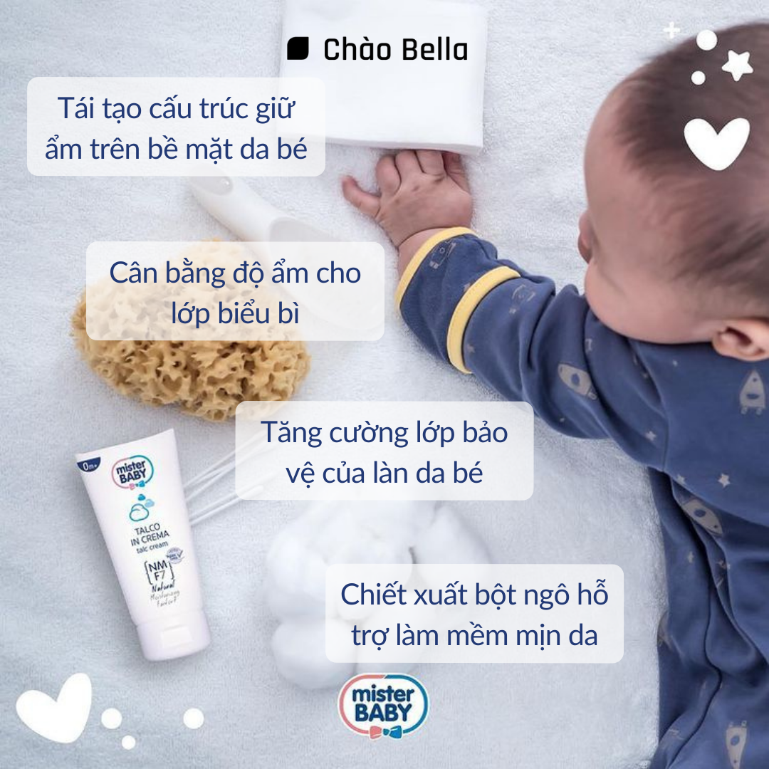 Kem Dưỡng Da Cho Bé Yêu Mister Baby Talc 150ml