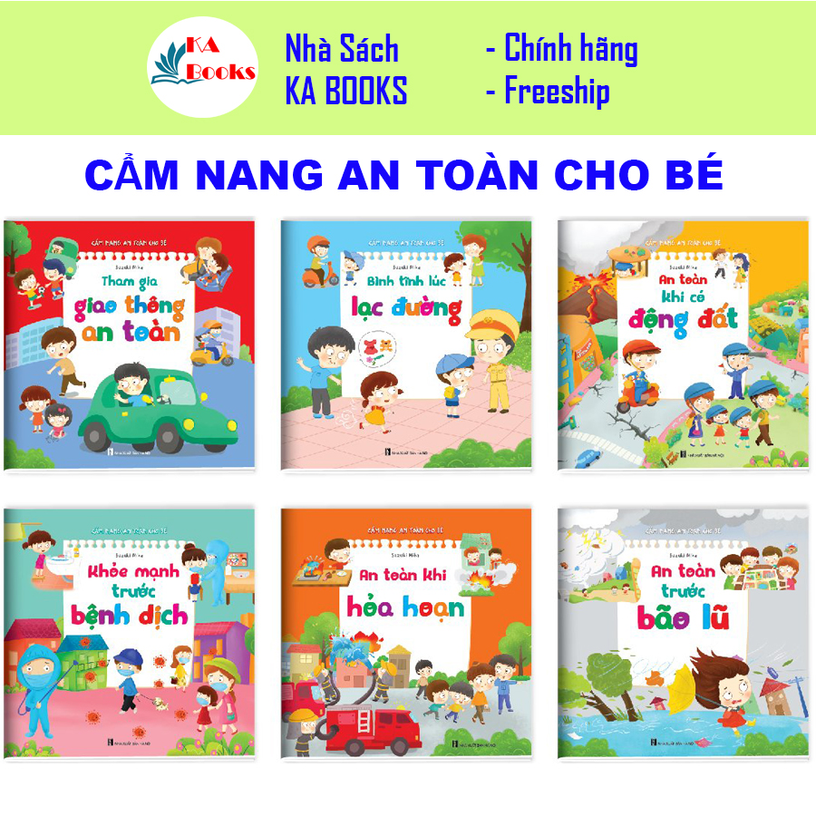 Combo Cẩm Nang An Toàn Dành Cho Bé Từ 3 - 12 tuổi - kèm file nghe (6 quyển)