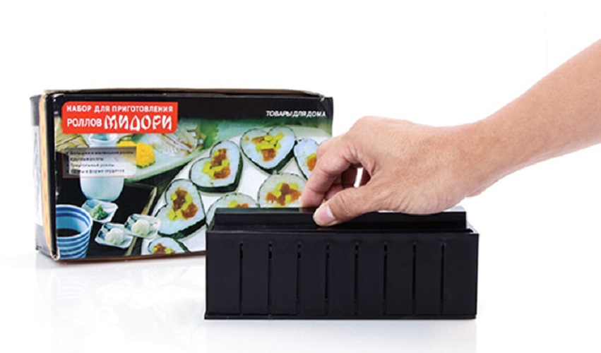 Bộ dụng cụ làm sushi, bộ khuôn làm sushi kimbap, cơm cuộn, trứng cuộn 27 x 14.5 x 8cm+ Tặng kèm hình dán