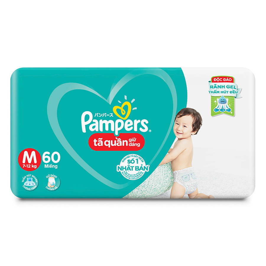 Combo 3 gói tã quần Pampers M60